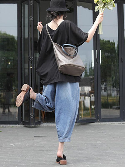 Loose Retro Denim Harem Pants
