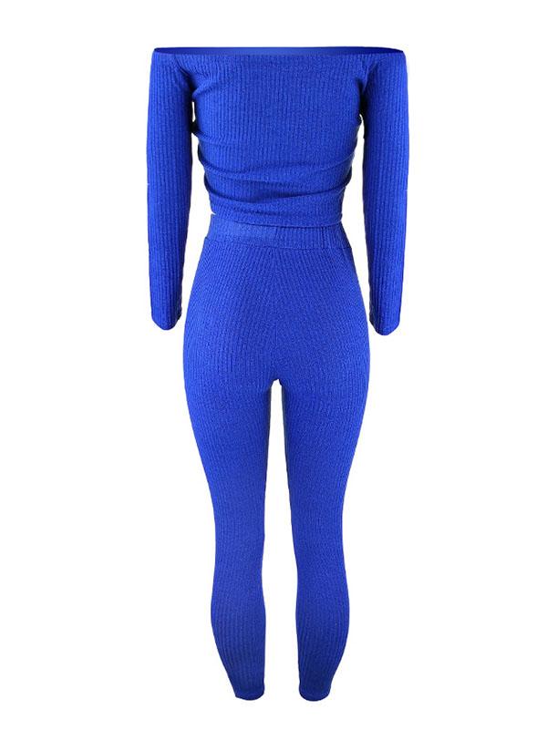 Off-The Shoulder Solid Yoga Suits