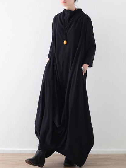 Loose Asymmetric Split-joint Long Dress