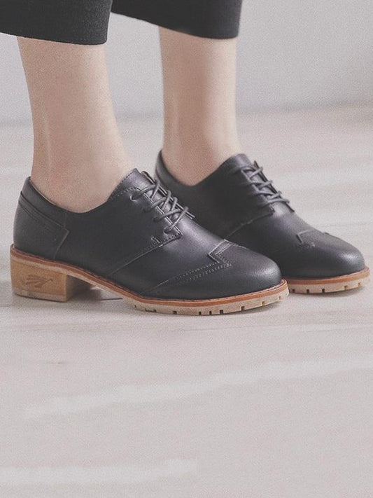 Vintage Solid Leather Shoes