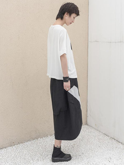 Simple Asymmetric High-low Oversize T-Shirt