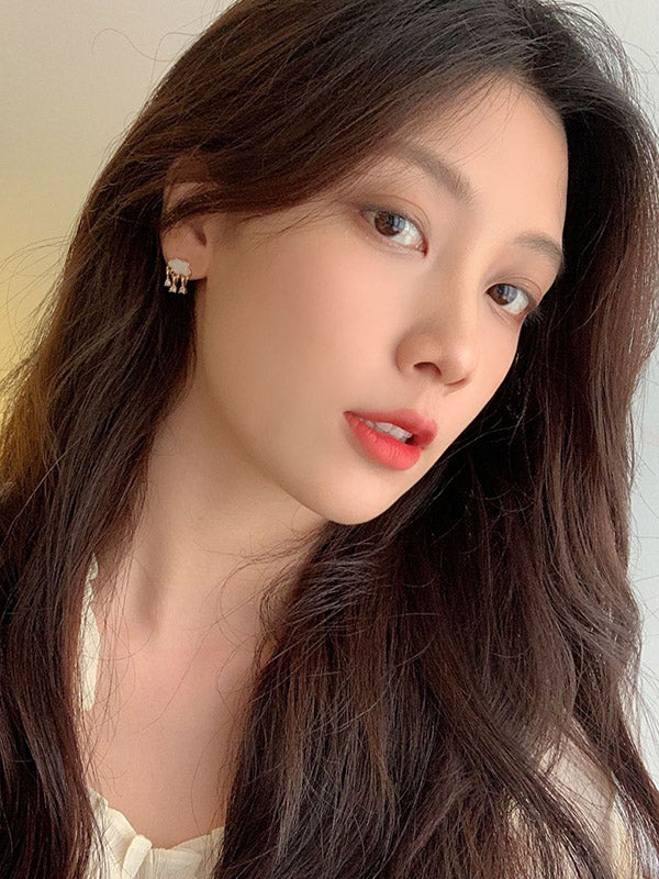 Cloud Rain Shape Tasseled Earrings