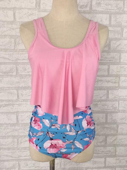 Ruffle High Waisted Tankini Swimsuit