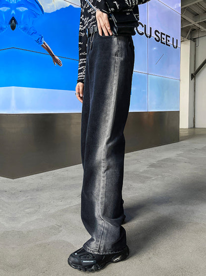 Vintage Gradient Wide Leg Column Jean Pants