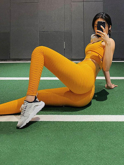 Wrap Solid High Waist Elastic Force Sports Leggings