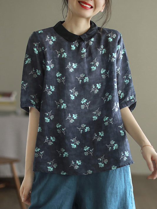 Urban Loose Floral Printed Half Sleeves T-Shirt