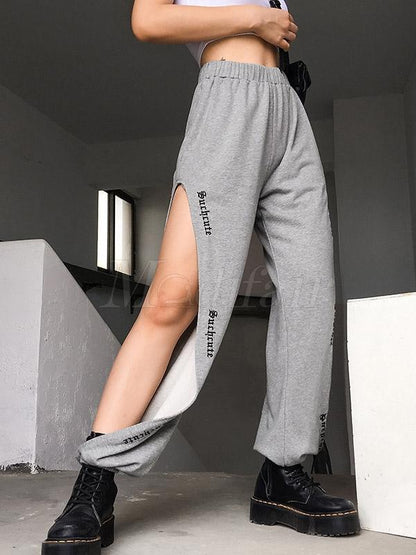 Loose Elastic Waist Sports Pants
