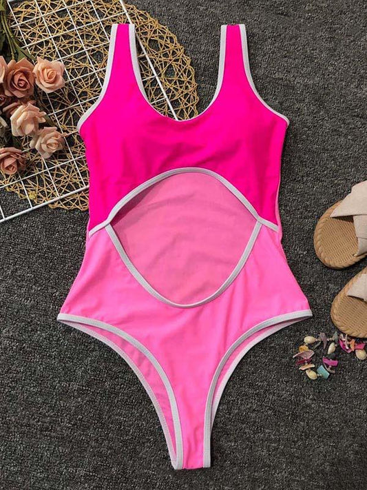 Split-Joint Hollow One-Piece Swimwear