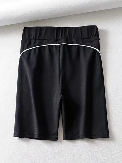 Striped Elastic Sport Shorts