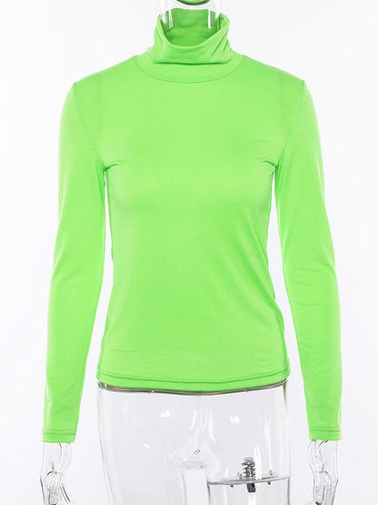 Fashion High-neck Long Sleeves Tee