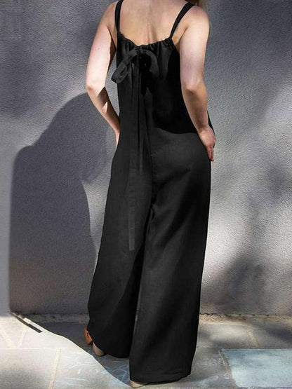 Fashion 2 Colors Wide Leg Jumpsuit