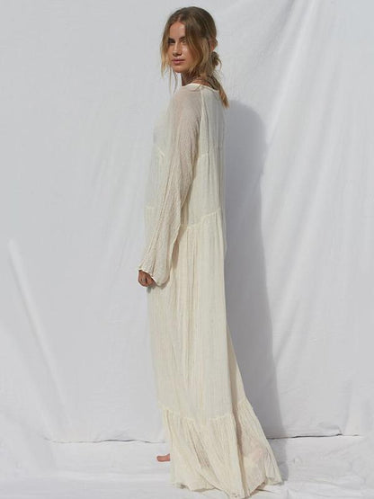 Bohemia Solid Long Sleeve Maxi Dress