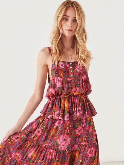 Printed Lace-up Tanks