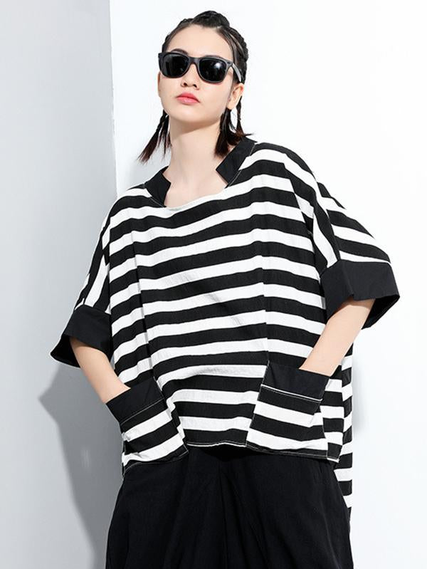 Original Striped Round-Neck T-Shirts Tops