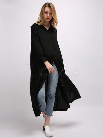 Fashion Long Sleeves Solid 2 Colors Blouses&shirts Tops