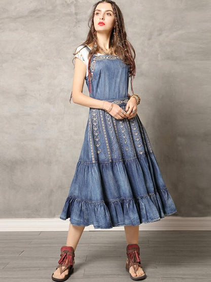 Original Vintage Embroidery Falbala Dress