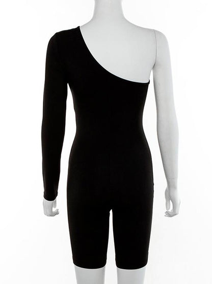 One Shoulder Wrap Rompers