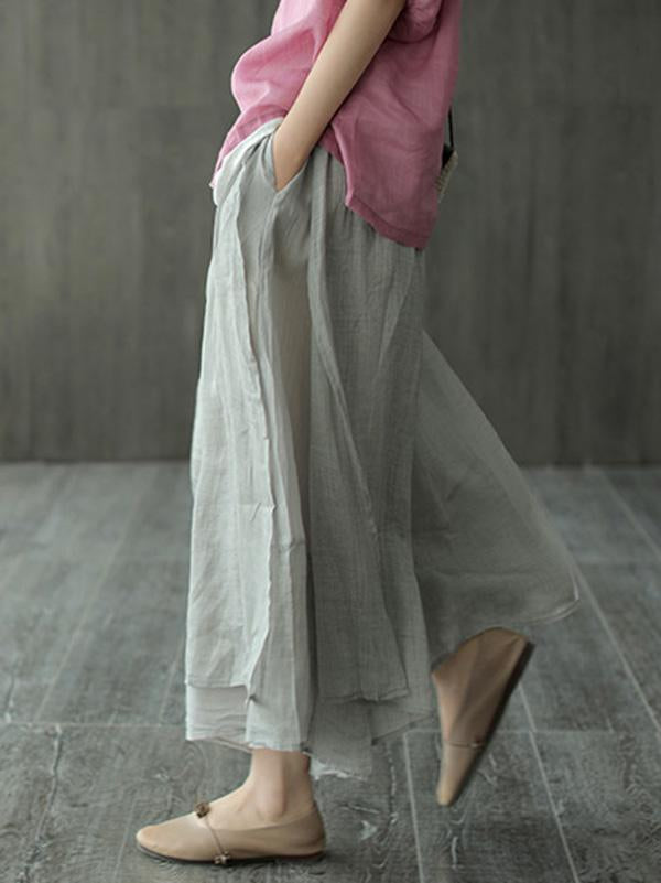 Casual Solid Column Pants Bottoms