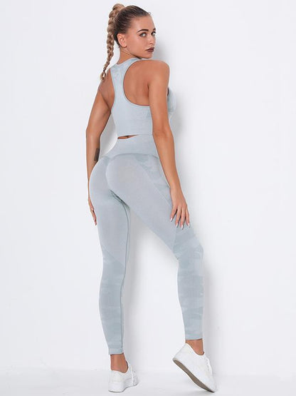 Camouflage Wrap High-Waisted High Elasticity  Yoga Suits