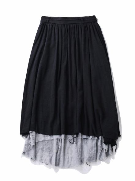 Ramie Cotton Split-joint Skirt Bottom