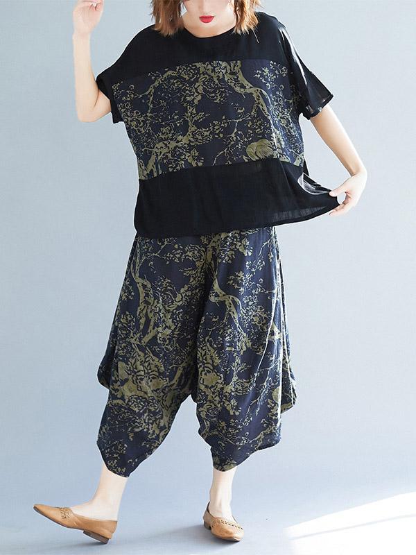 Loose Plus Size Ramie Cotton Suits