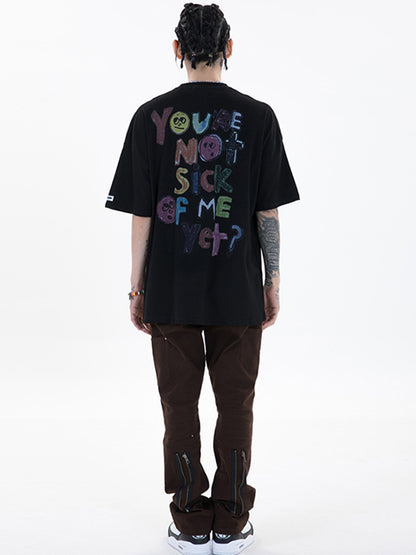 Original Round-Neck Cartoon Printed Loose T-Shirts Tops