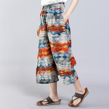Casual Pattern Printed Women Cross Pants