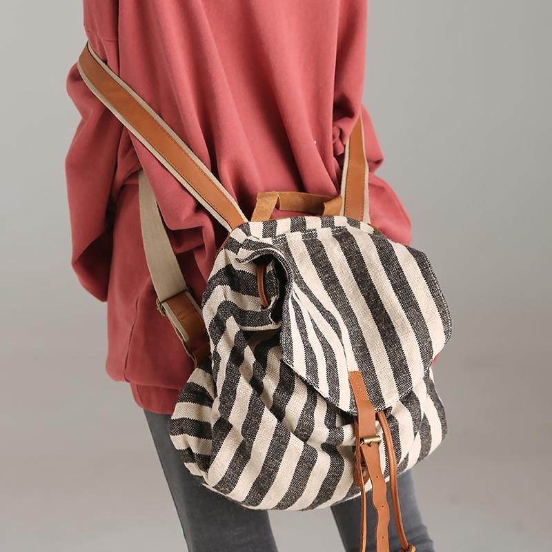Casual Commuter Striped Backpack