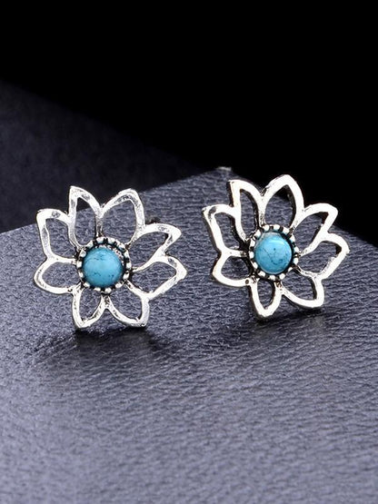 8pcs Vintage Silver Earrings Accessories