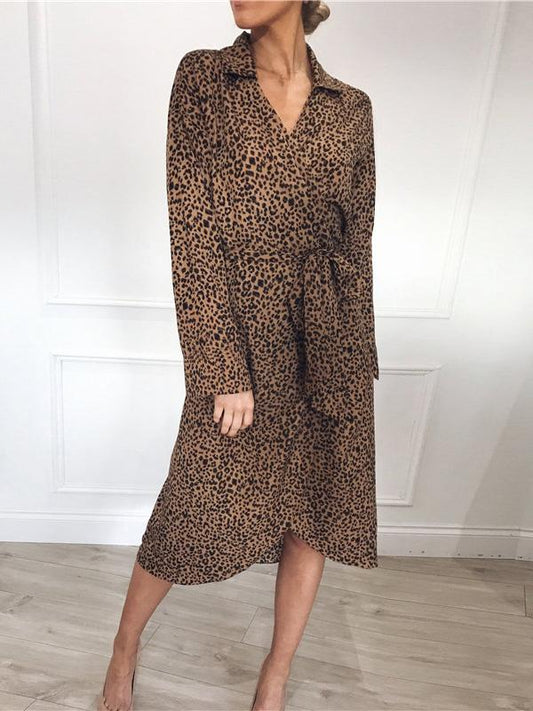 Leopard Printed Bandage Mini Dresses