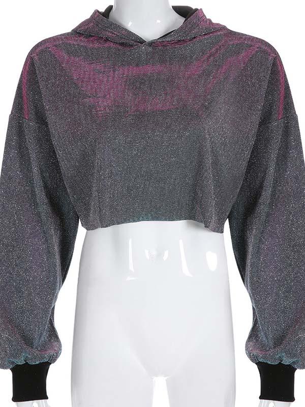 Sequinned Hooded Loose Hoodies