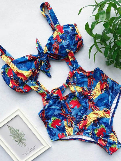 Knot Printed Bikinis Swimwear