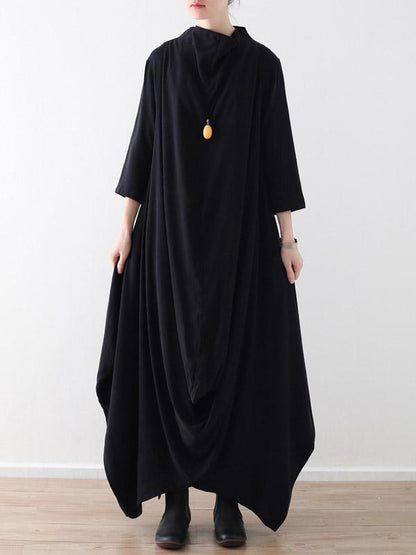 Loose Asymmetric Split-joint Long Dress