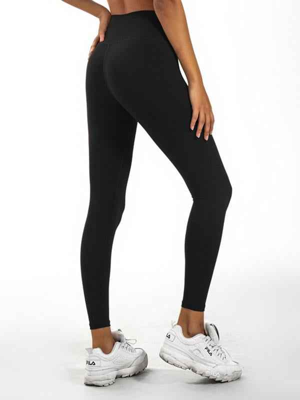 Wrap Solid High Waist Elastic Force Sports Leggings
