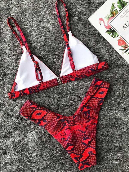 Leopard&Snakeskin Printed Bikinis Swimwear