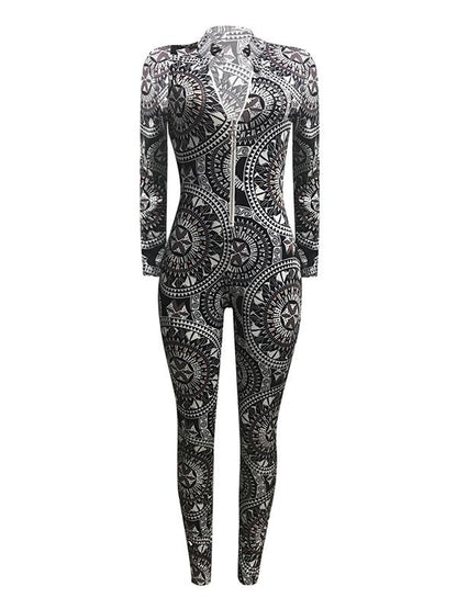 Zipper Long Sleeve Jumpsuits