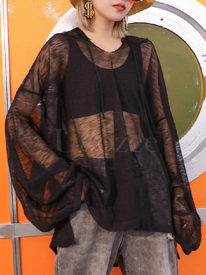 Loose See-through Hoodies