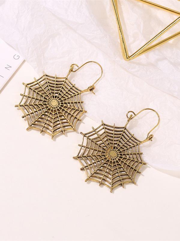 Vintage Openwork Spider Web Earrings
