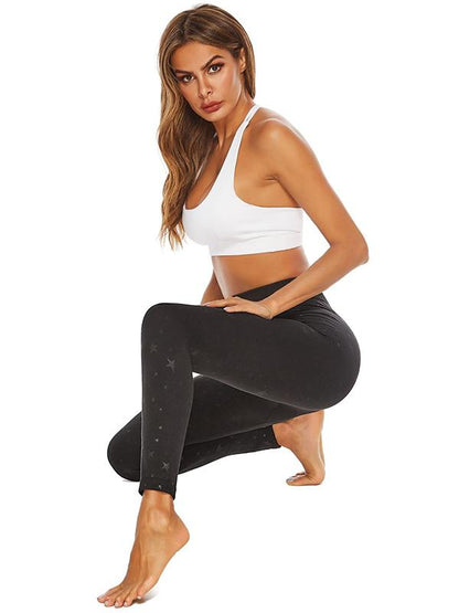 High Waist Star Printed Sports Leggings