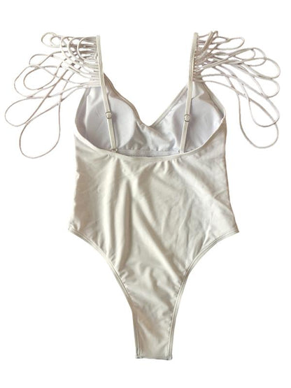 Sexy Backless Tassels One-piece Swimwear
