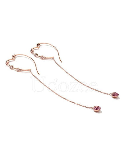 Retro Rose Gold Loving Heart Earrings