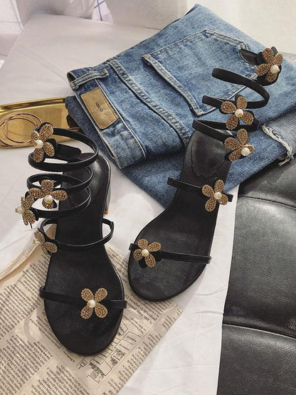 Flower Peep-toe Sandals