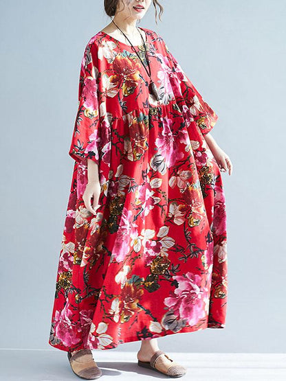 National Style Colorful Cotton Long Dress