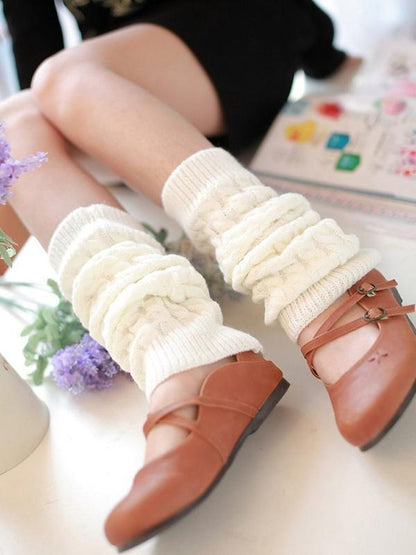 Solid Thick Knitting Leg Warmer Accessories