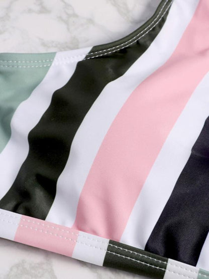 Striped Top Bikini Swimsuit