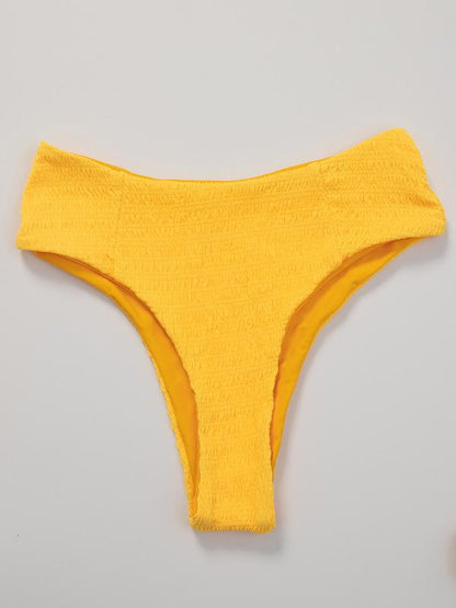 Solid Color Strapless Split Bikini Swimsuit