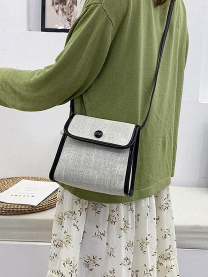 Linen Square One-shoulder Bag