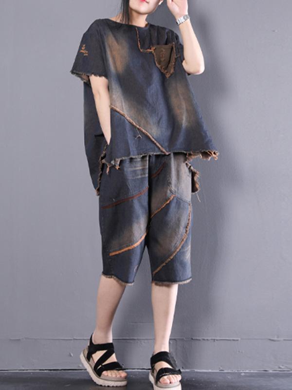 Retro Cropped Jean Suits