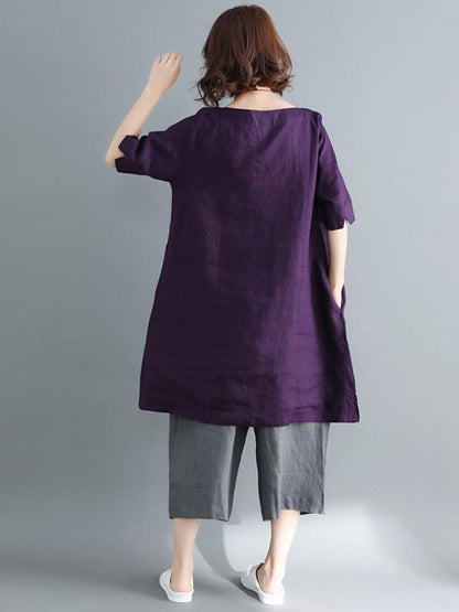 Casual Solid Short Sleeves Shirt