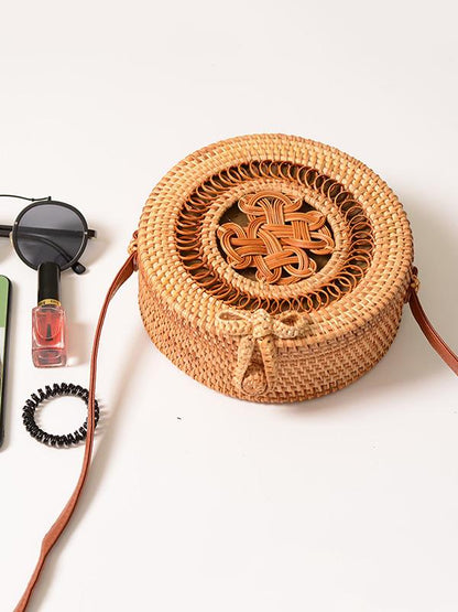 Hollow Rattan Knitting Bowknot Bohemia Bag